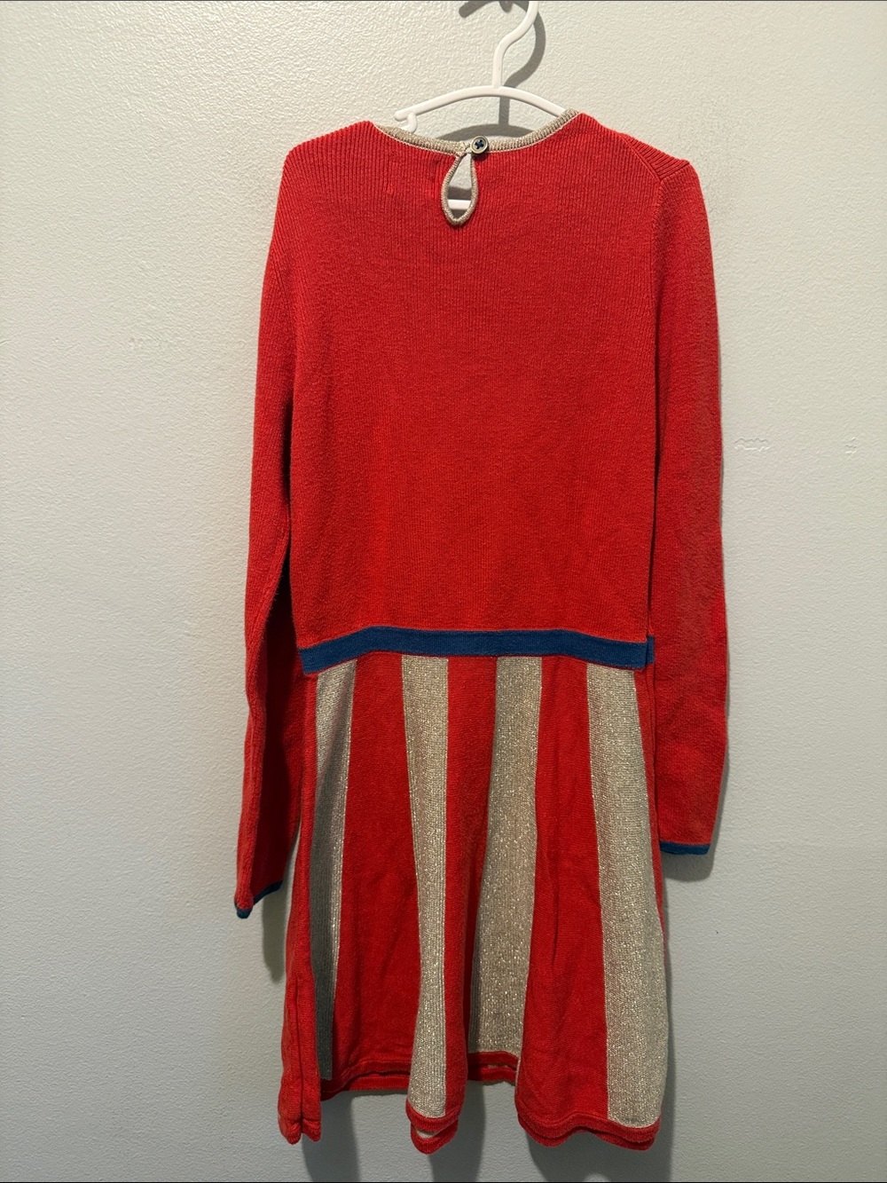 Mini Boden 7 - 8 Years Nutcracker Soldier Red Gold Striped Knit Dress Christmas - Picture 7 of 11